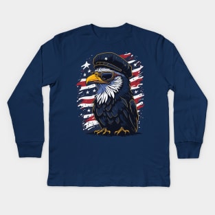 Patriotic Eagle Kids Long Sleeve T-Shirt